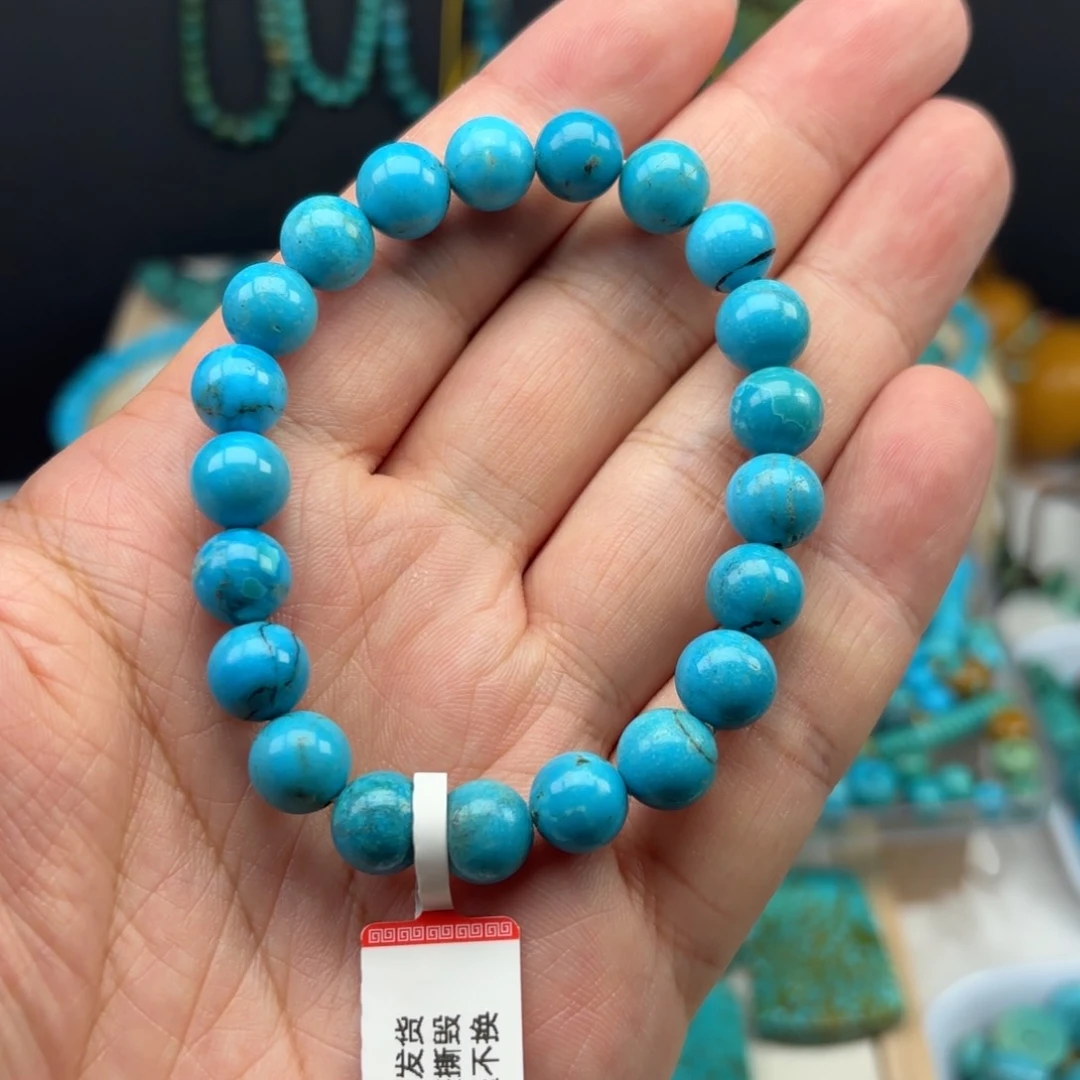 绿松石单圈手串无镶嵌