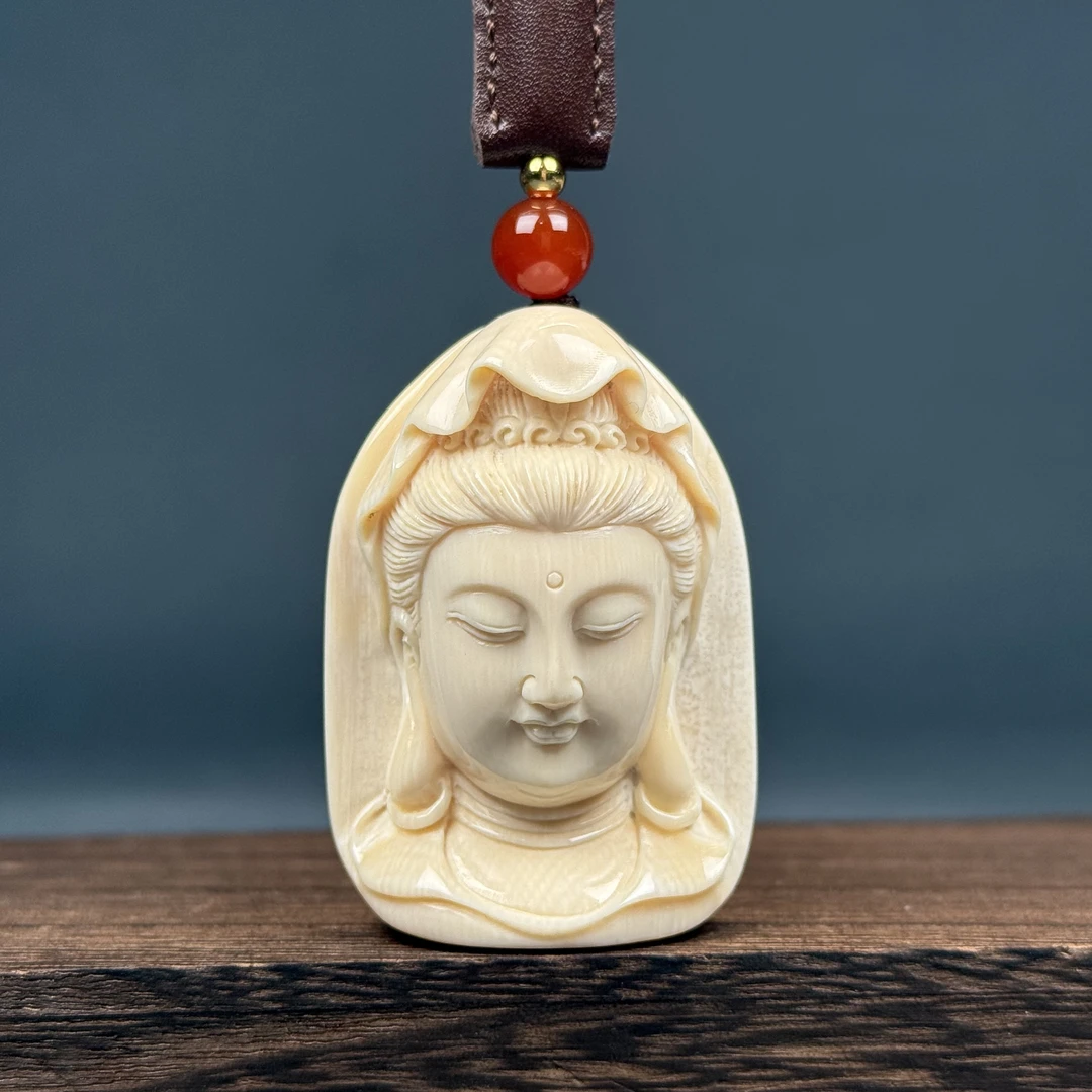 H33-23天然猛犸 观音35*49*20mm支持复检假一罚十