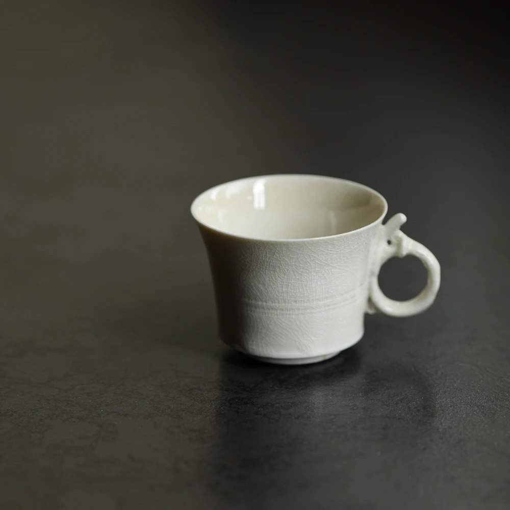集物华竞拍 I  自釉圈把咖啡杯 高5.5cm口径7cm工