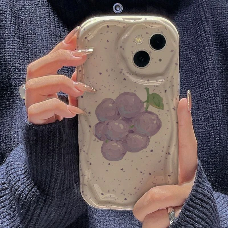 水滴油画葡萄适用苹果16e手机壳iphone15华为oppo小米vivo防摔432