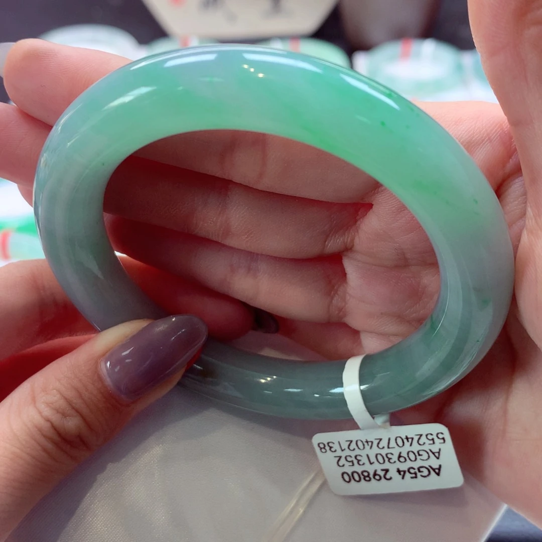 翡翠手镯未镶嵌圆条33（46号）