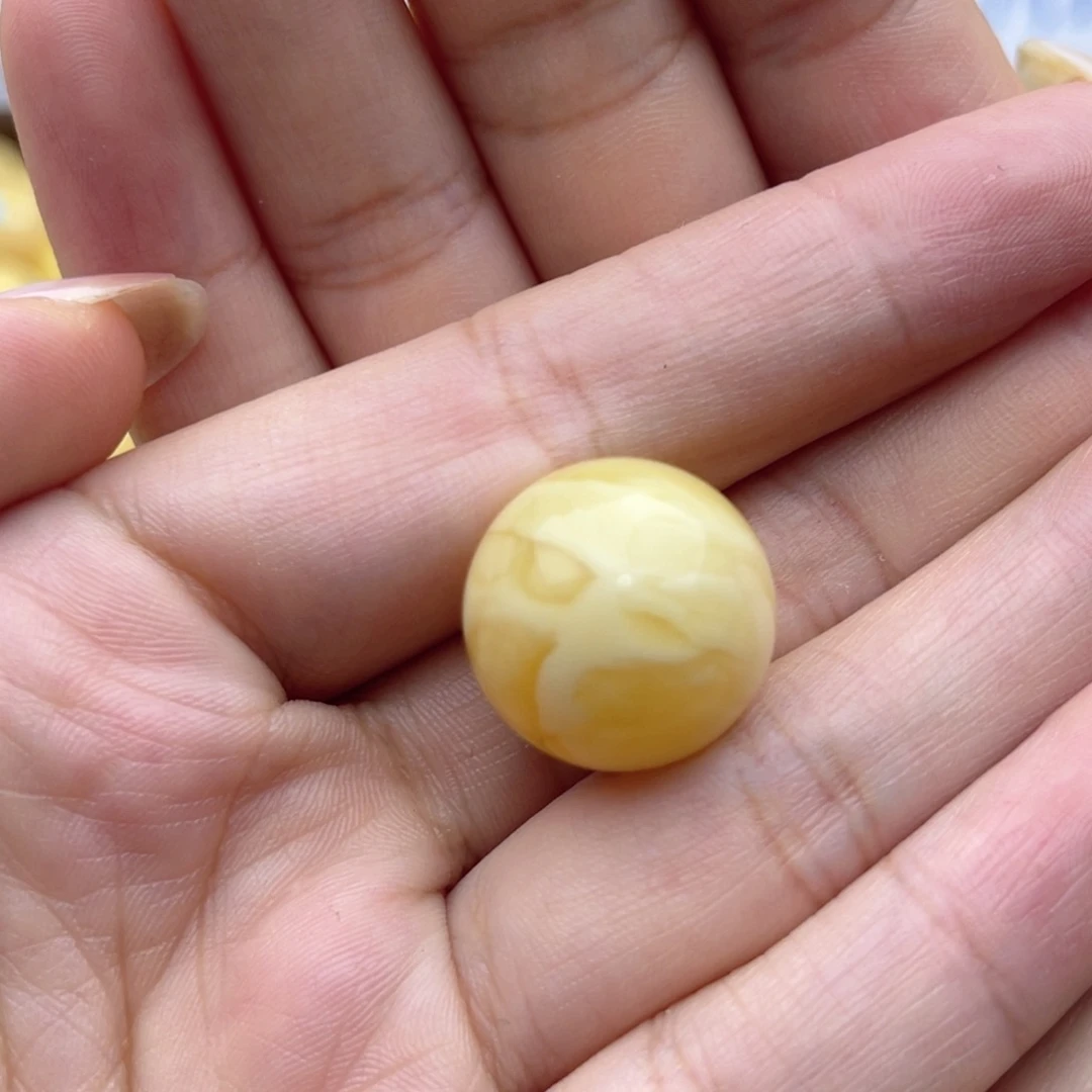 未镶嵌琥珀裸石桥**人蜜蜡圆珠梦