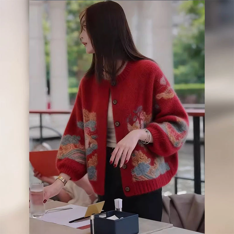 超好看慵懒高级感针织毛衣开衫外套女2025新款秋季小个子大码女装