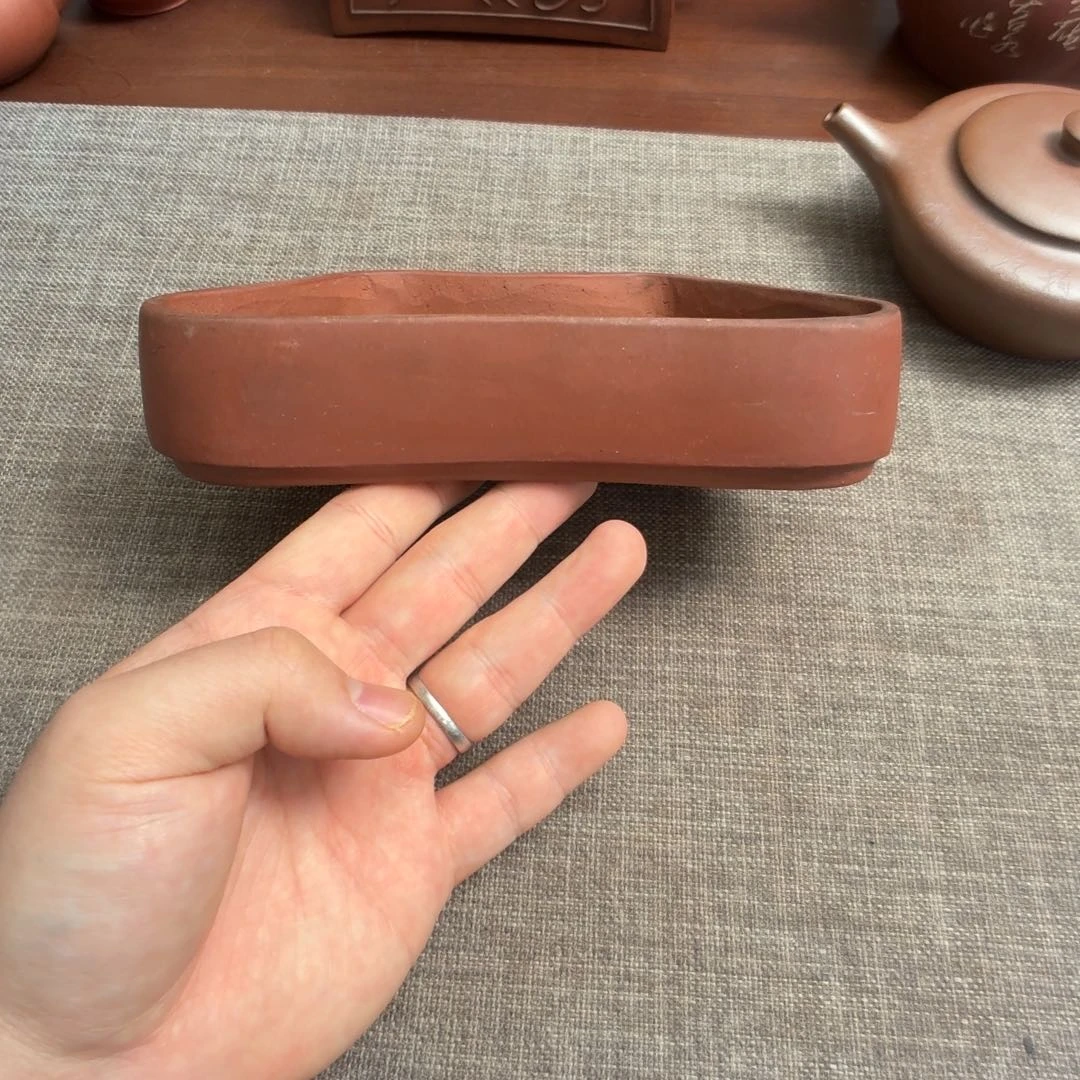 茶壶紫砂70-80年代 紫泥粉浆水仙盆