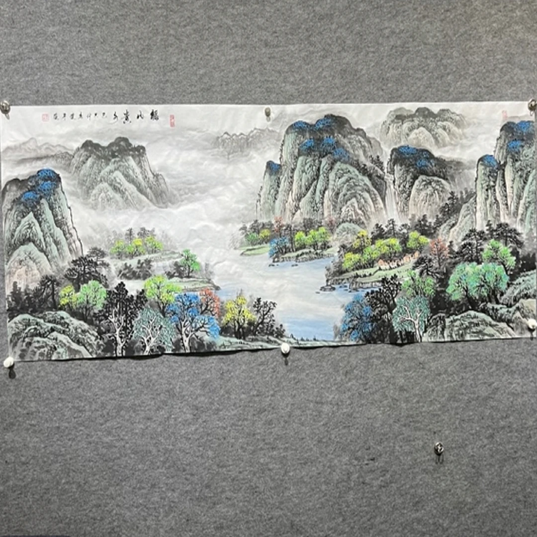 唐建平   精品山水 尺寸180x70手绘画芯