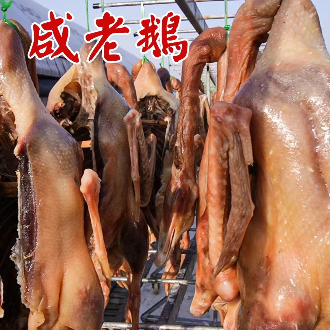 江苏常州咸鹅农家传统手工腌制自然风干晾晒两年老鹅整只腊鹅年货