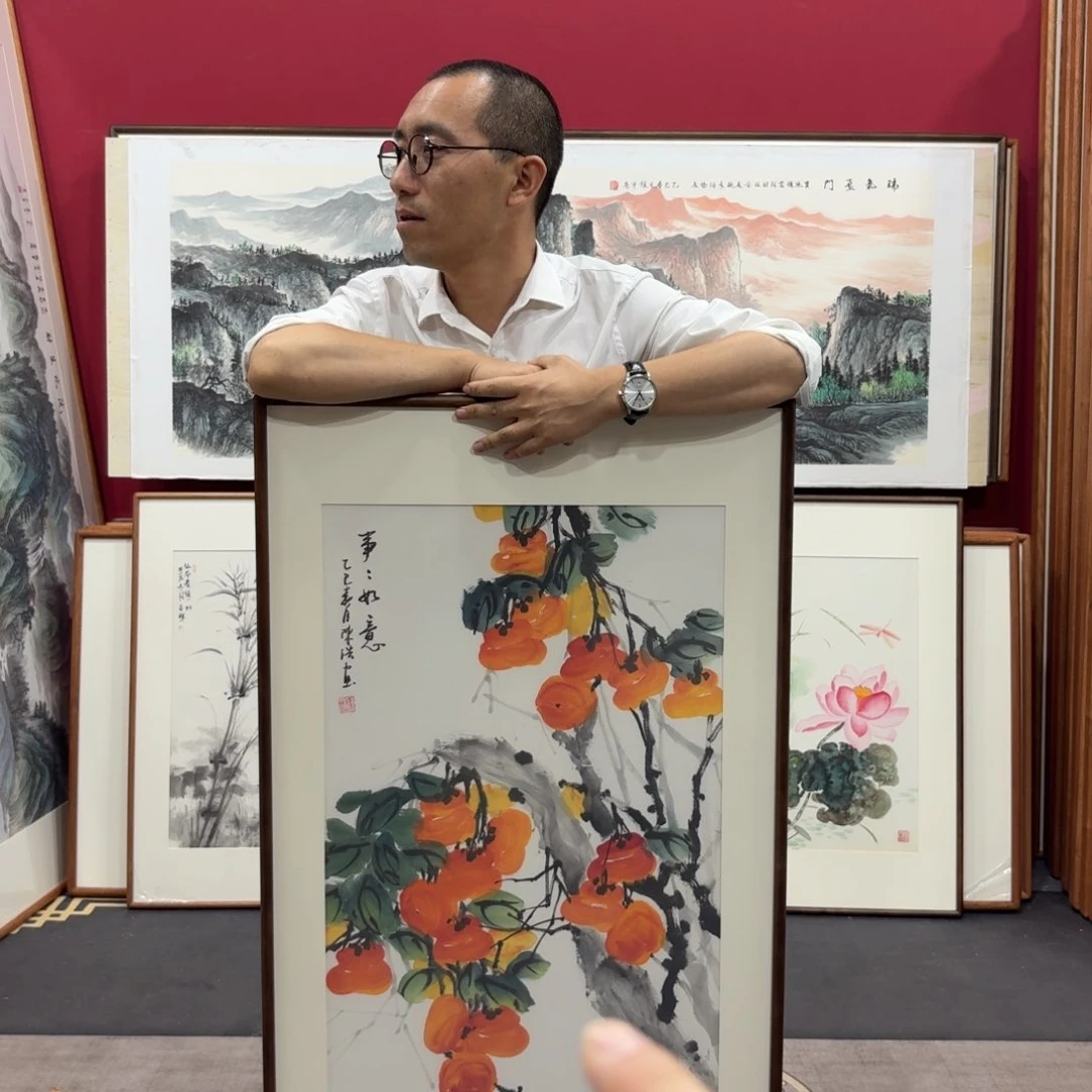 国画天****唐带框绘画作品