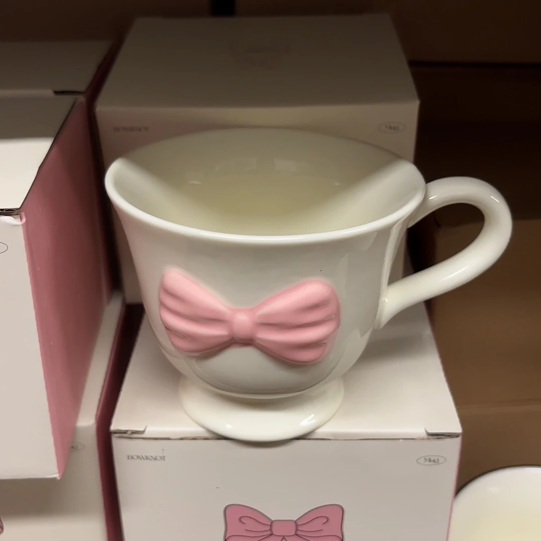 稻谷壳白色蝴蝶结杯子