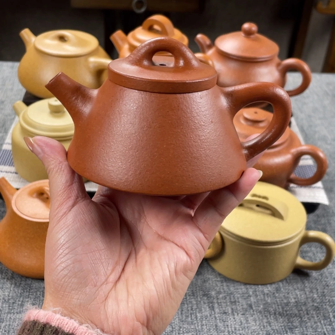 紫砂茶壶红降坡霸王瓢全手纯红40目160