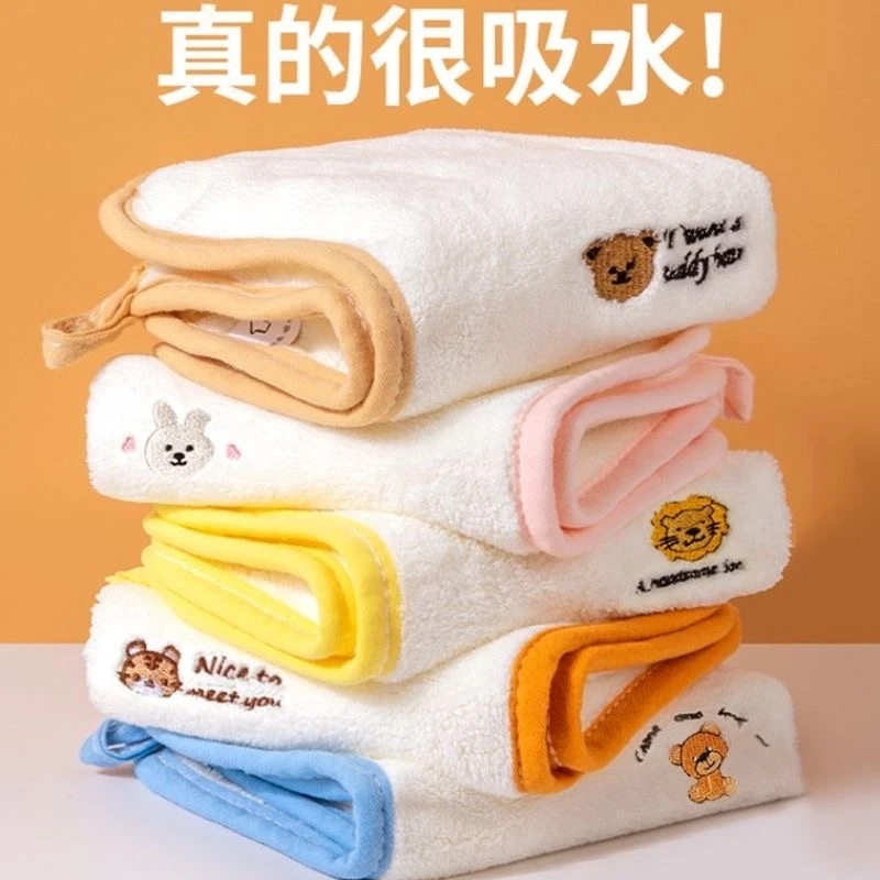 【新疆包邮】5条装小毛巾儿童洗脸小方巾吸水可挂式擦手巾