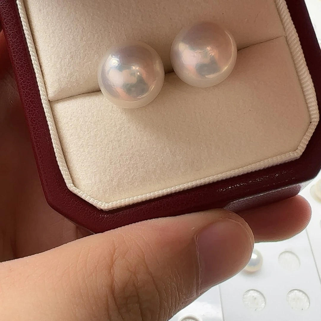 银S925镶嵌淡水珍珠耳饰