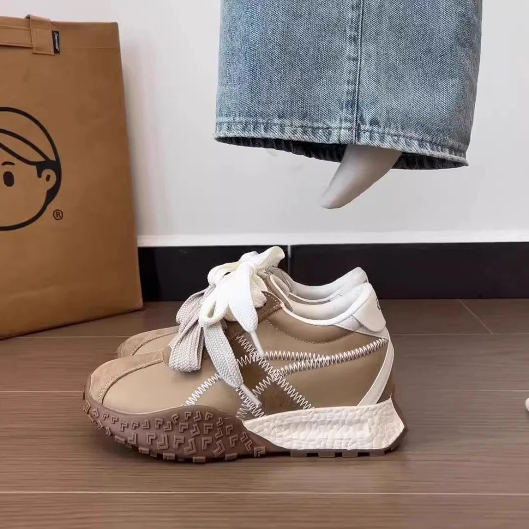 7c内增高m增高拼色德阿甘鞋矮个子春季2025年厚底小个子休闲新款