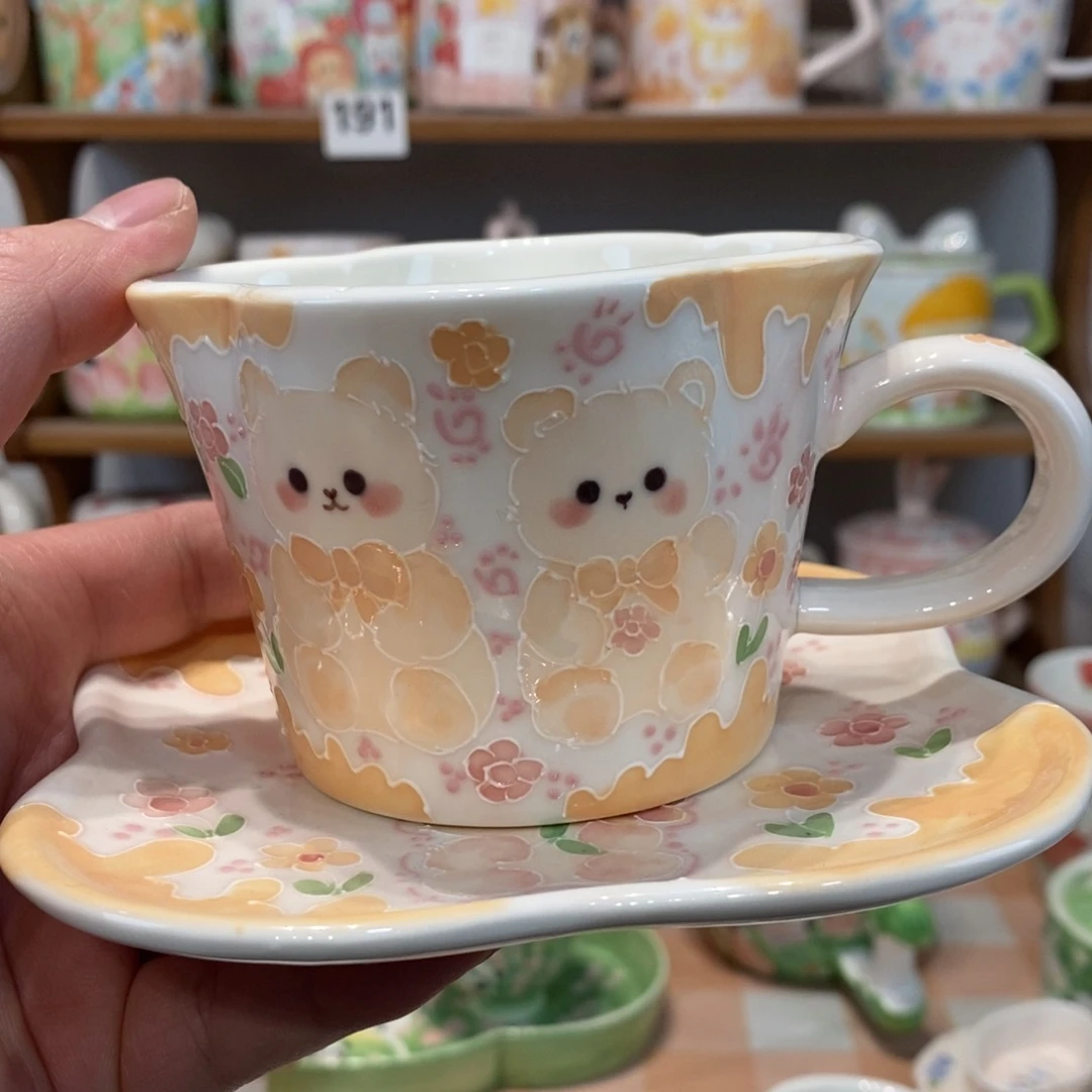 瓷片小熊咖啡杯微瑕