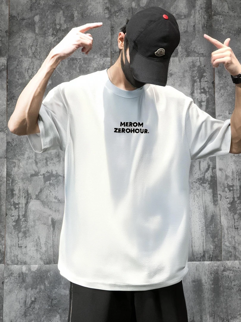 新款小众字母夏季休闲男装男款圆领纯棉短袖T恤上衣印花痞帅韩版