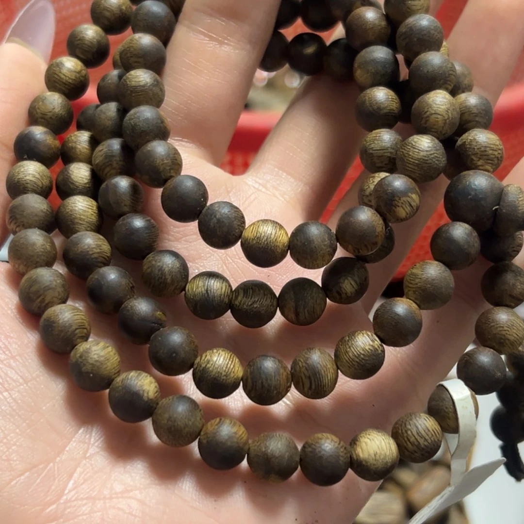 沉香手串知**艾奇楠沉香多圈白奇0.8手串20