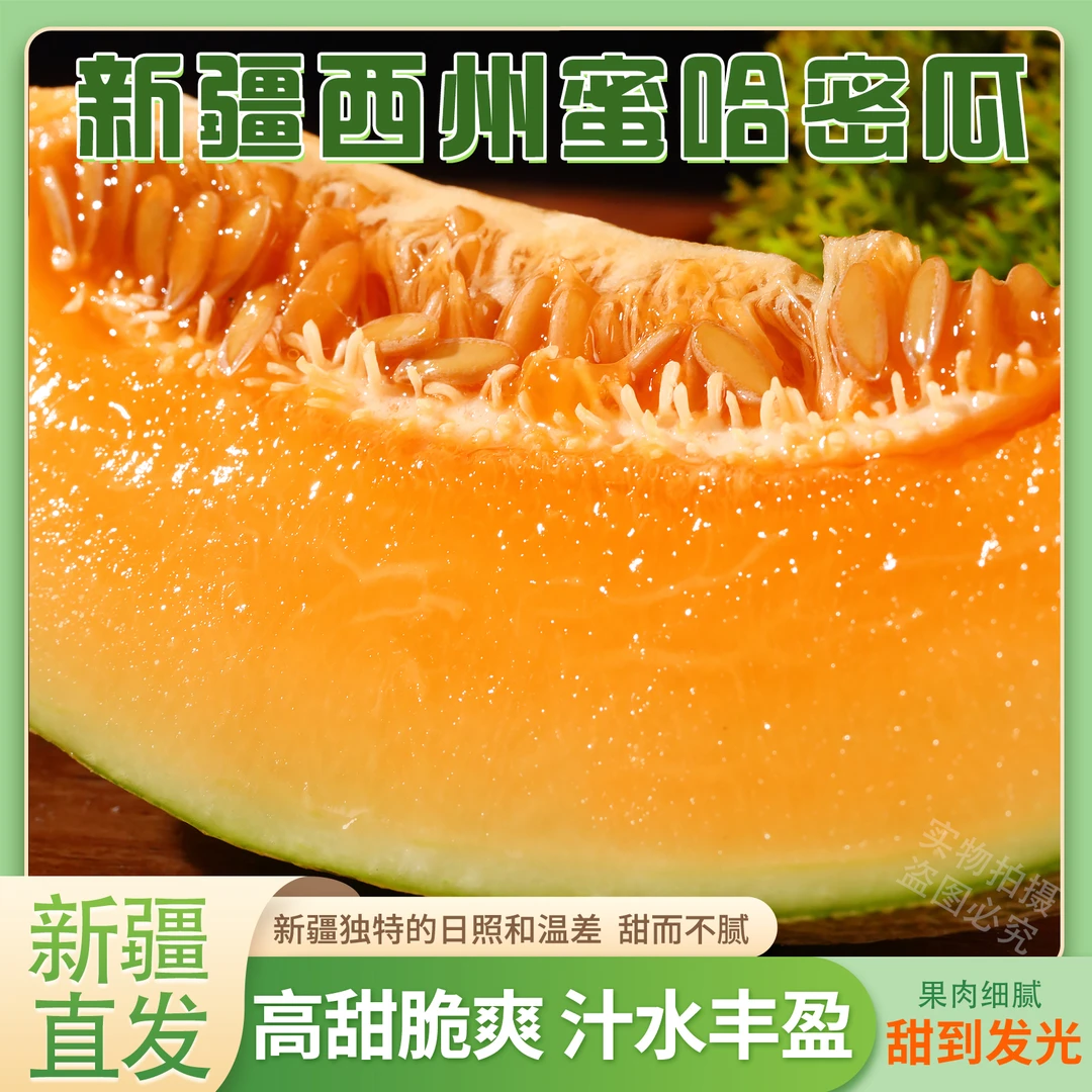 新疆直发正宗哈密瓜西州蜜25号网纹瓜当季新鲜水果京东发货