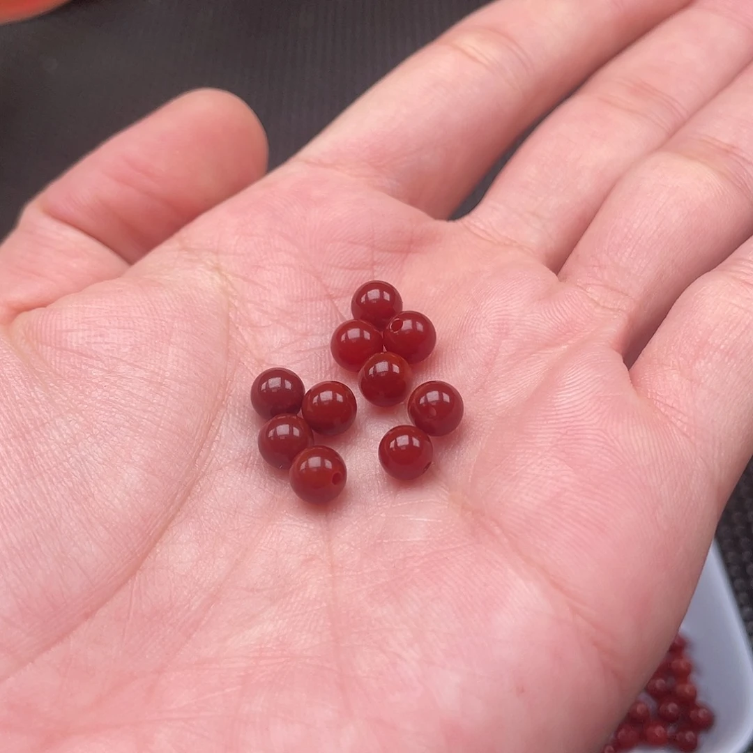 南红玛瑙10号 6mm牛血红一份10颗未镶嵌