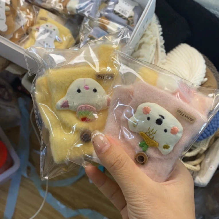 针织加绒手套女秋冬季防风保暖分指手套