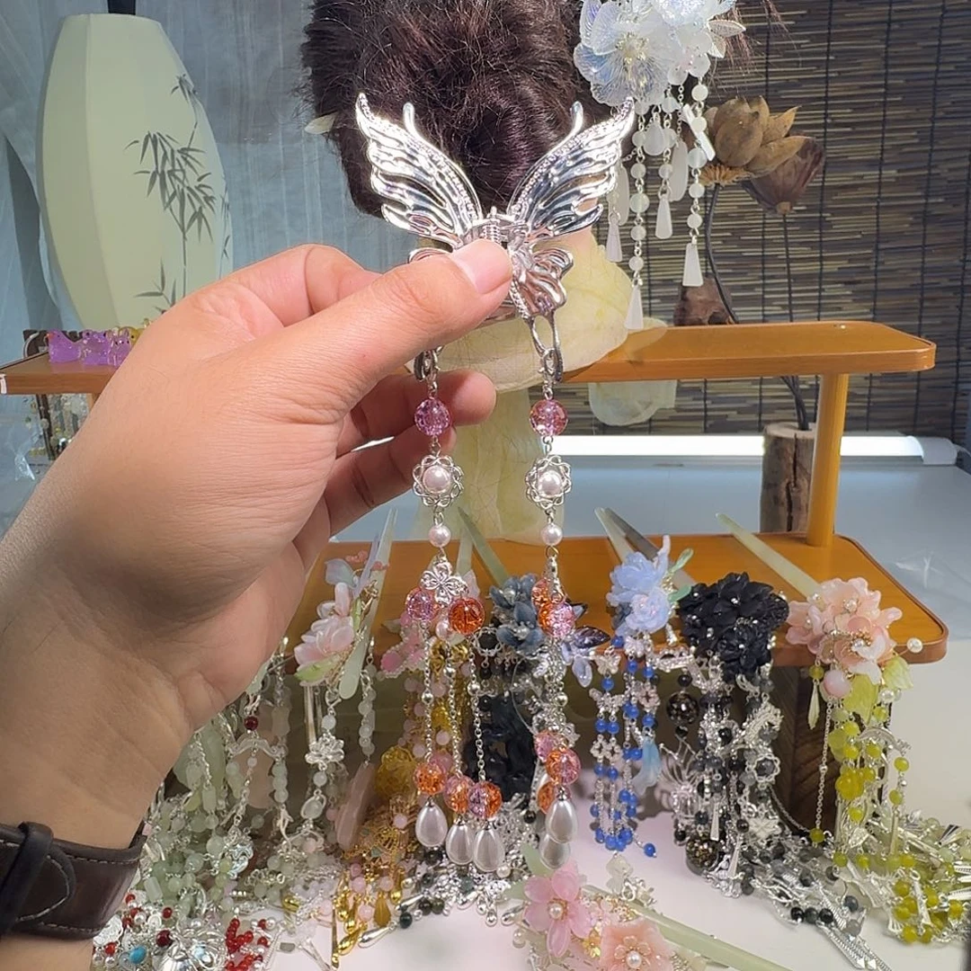 蛇纹石玉合金发饰