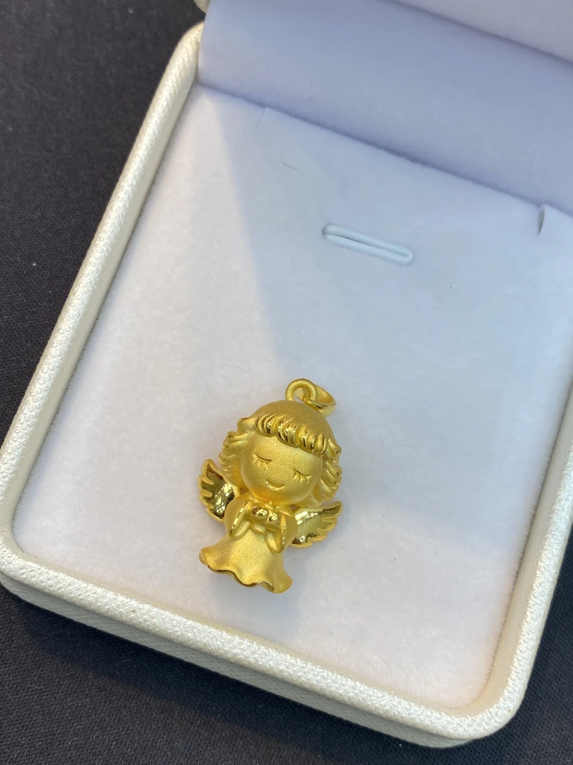 足金999天使吊坠➕6金珠