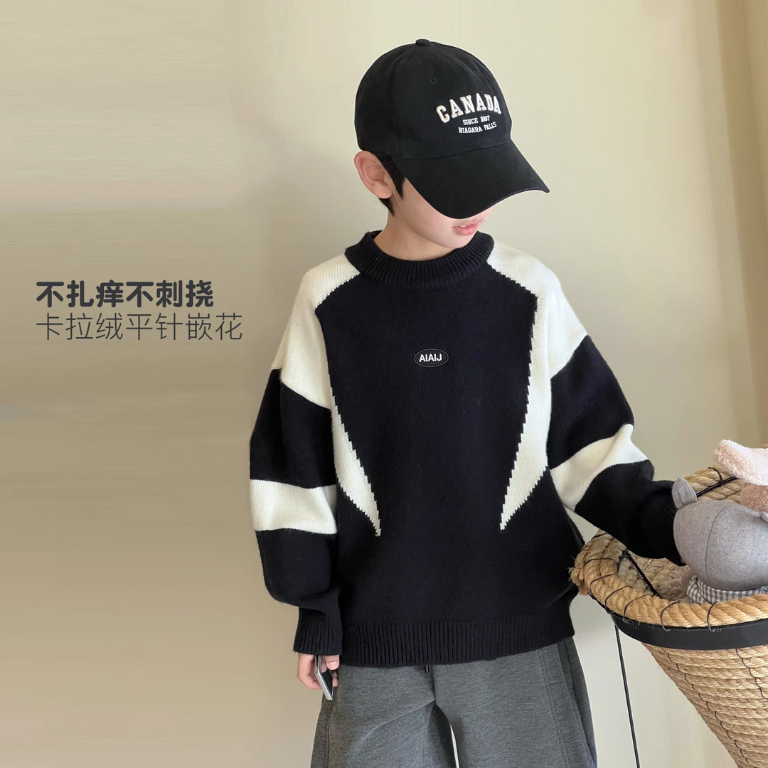 12.3号新品 帅气儿童毛衣冬季男童洋气加厚针织衫潮 5126252O7