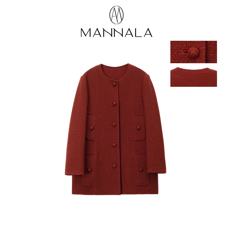 仓库搬迁限定福利丨“富雅香风”花式纱线新年红小香外套 Q6018