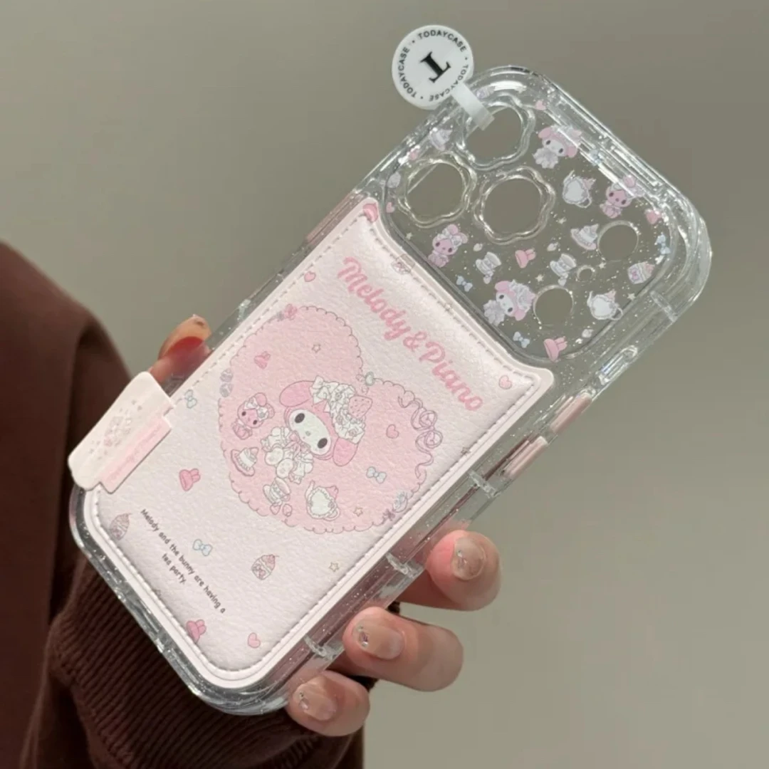 全包镜头皮质粉色爱心美乐蒂适用苹果17promax手机壳iphone16pro