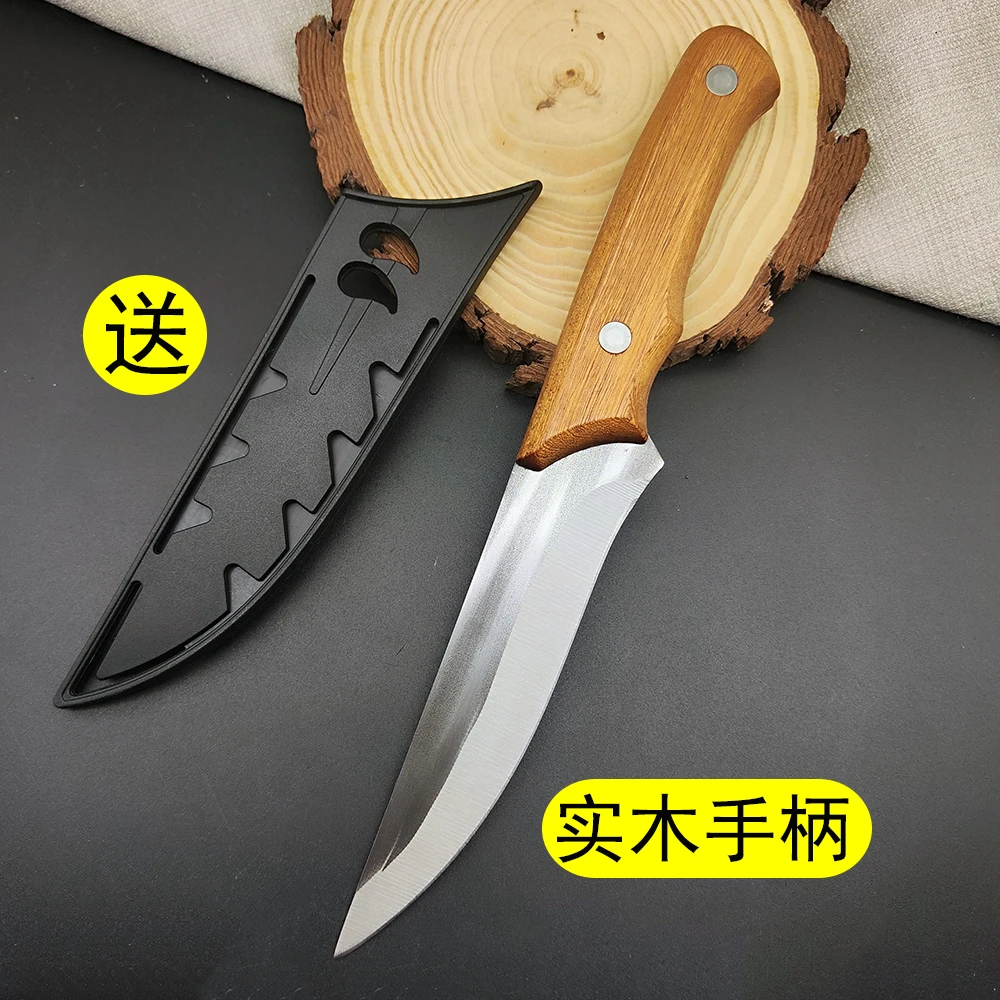 JYi木柄锻打剔骨分割刀高硬度剃肉刀杀猪羊剥皮刀家用水果刀锋利