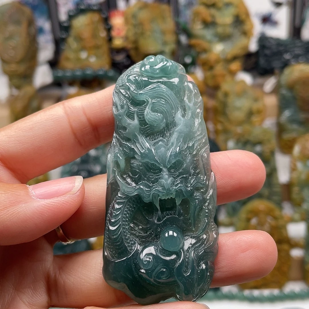 翡翠未镶嵌颈饰天然翡翠a货龙