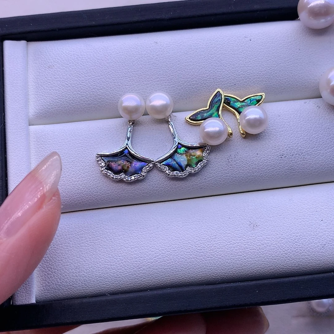 淡水珍珠耳饰合金