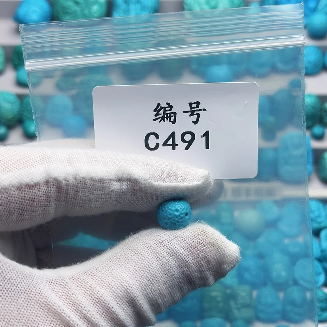 人***暖未镶嵌绿松石天然原矿雕刻绿松石