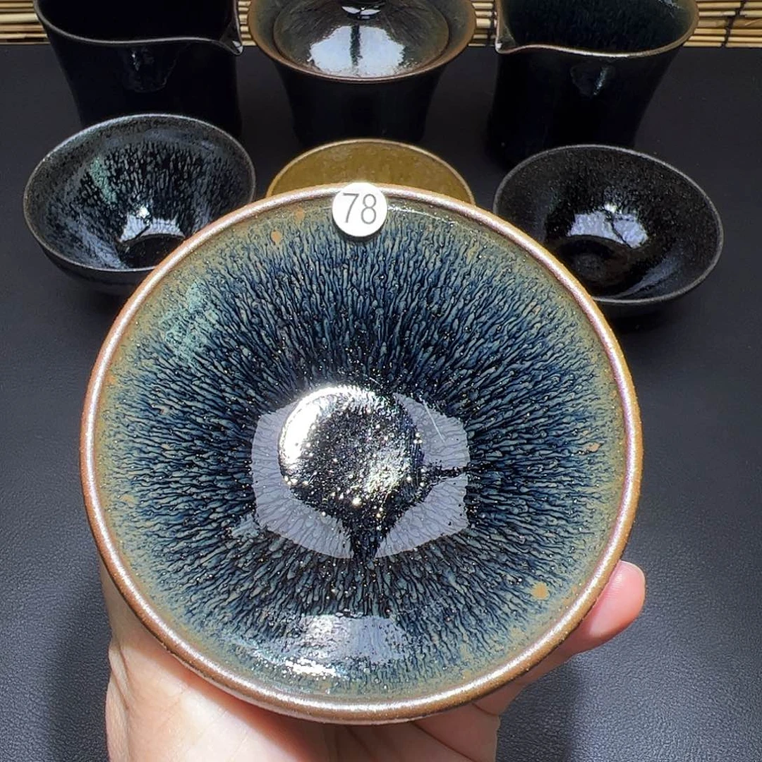 茶盏龙窑柴烧建盏，灯盏