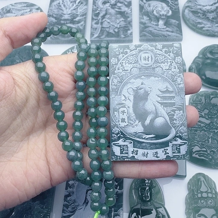 翡翠未镶嵌颈饰多样性发货天然A货翡翠