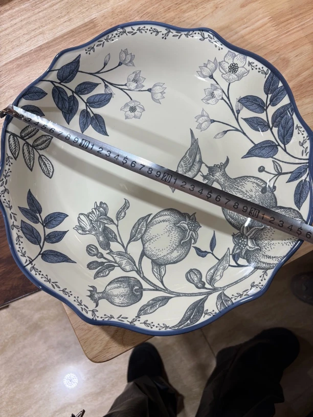 新疆包邮【石榴花】手绘14寸大盘36cm ，