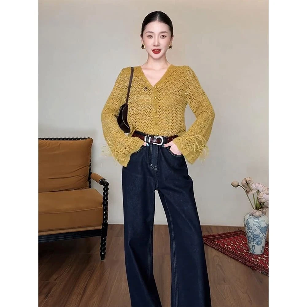 法式独特绝美高级感超好看洋气减龄针织上衣小衫女2025年早秋新款