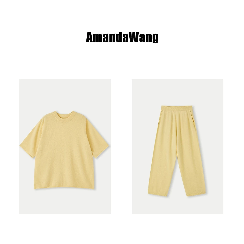 AmandaWang【针织羊毛套装】B401-LJ24351洋气设计师休闲