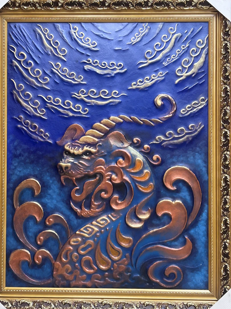 蒙古国皮雕艺术品“苍天之志”祝您平步青云