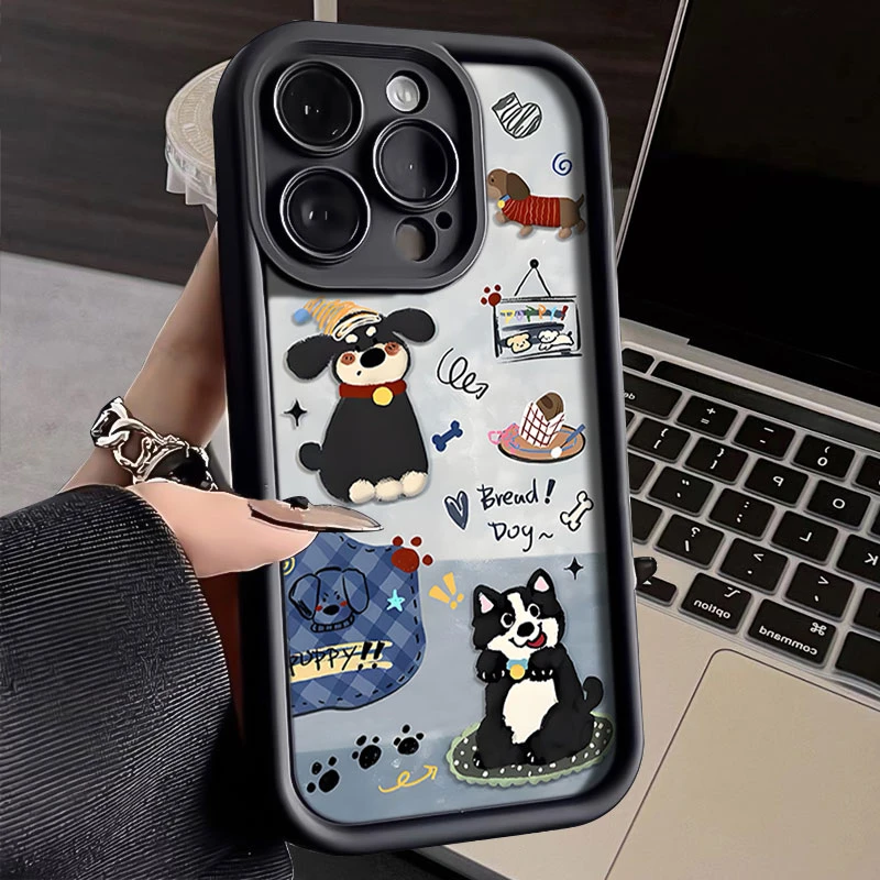 可爱小狗适用iphone17苹果手机壳1615promax金刚砂14软硅胶131211