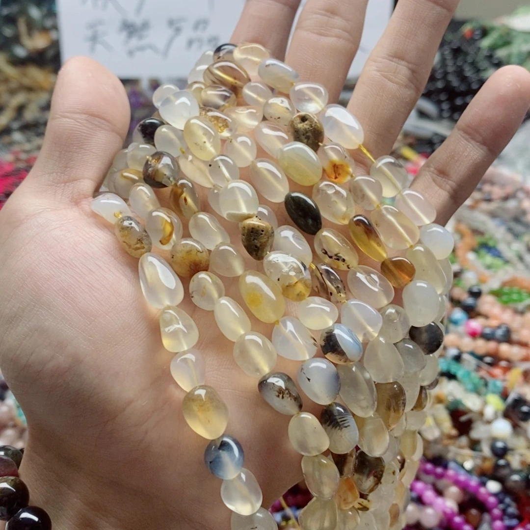 玛瑙/玉髓未镶嵌珠宝半成品一条天然海洋玛瑙不定型C20