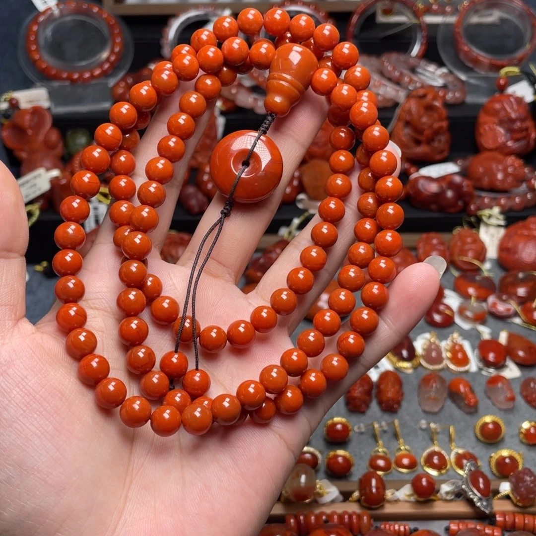 南红玛瑙未镶嵌8mm满肉佛珠
