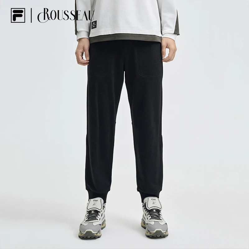 Fila/斐乐【卢梭联名】冬季保暖男士休闲运动纯棉束脚裤F11M448606F