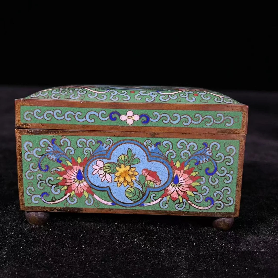 Lot2:  铜胎景泰蓝盒 L：11.6x8.3x7.5cm/527.4g