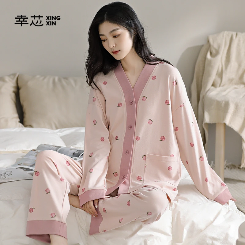 幸芯睡衣女春秋款冬季纯棉长袖开衫2025新款可爱高颜值家居服