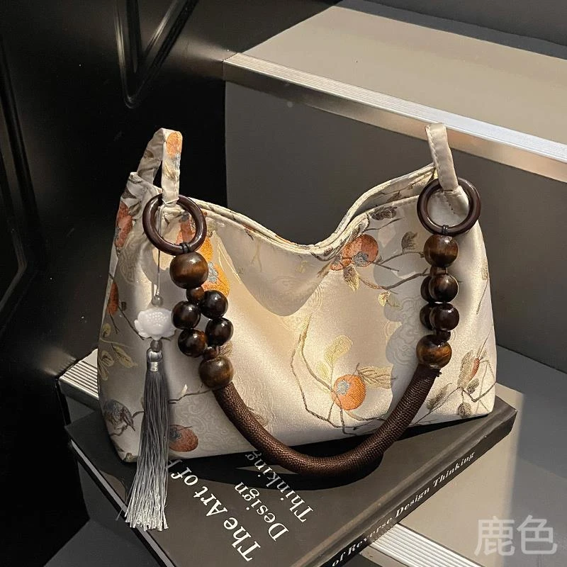 爆款超火新中式刺绣帆布包包女2025新款小众单肩腋下包通勤托特包