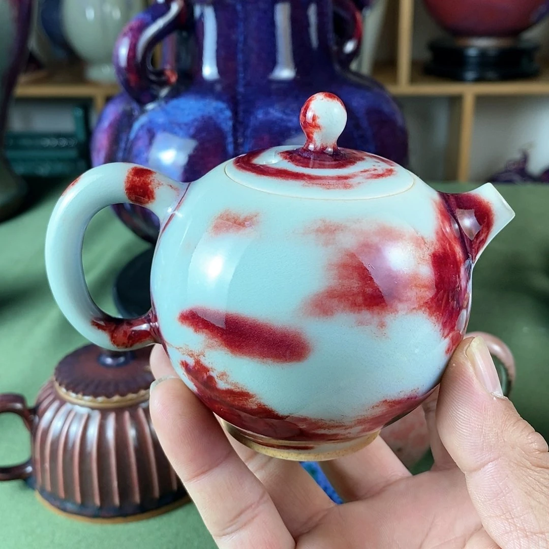 陶瓷龙蛋壶，玉石釉