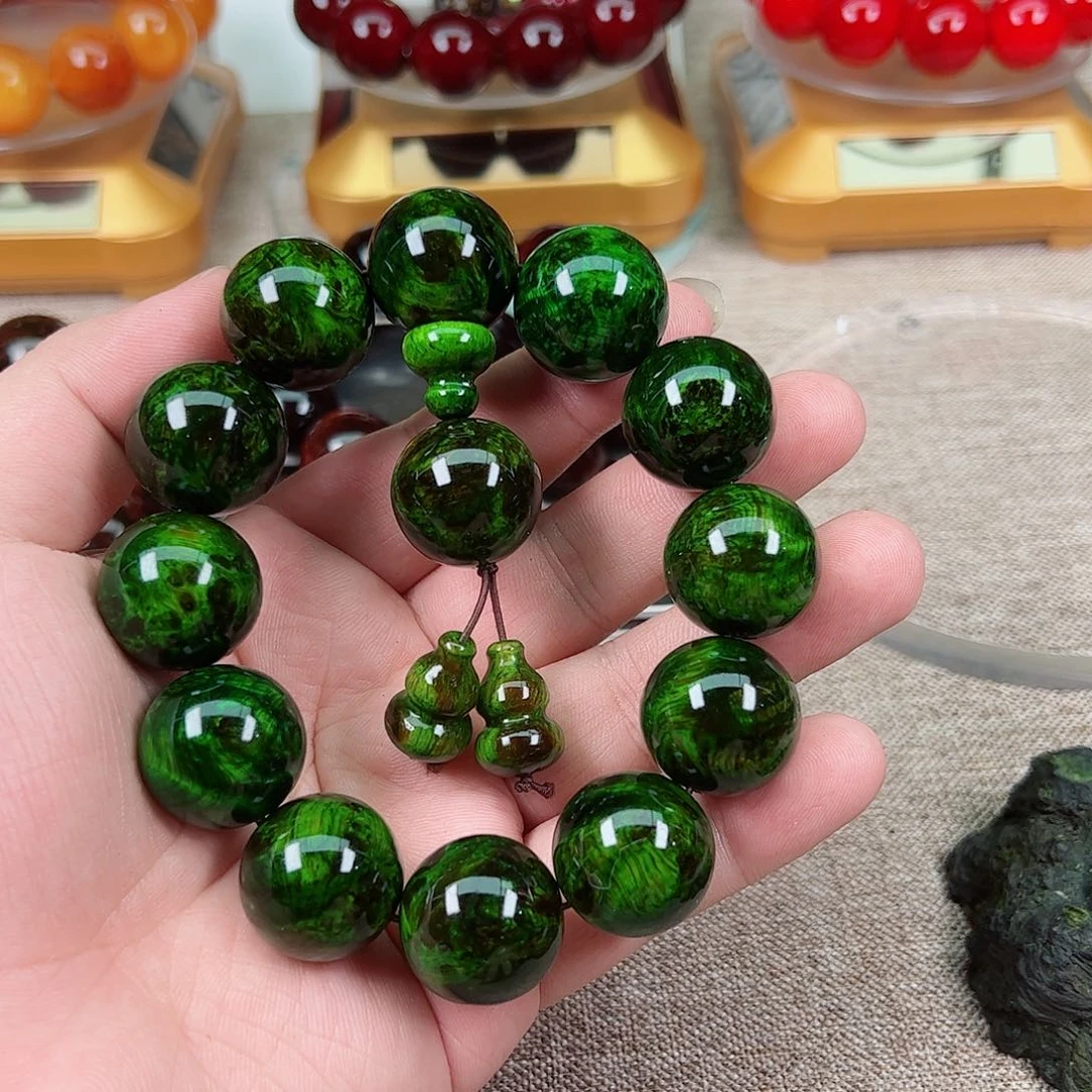 松木（琥珀木）手串/手链水墨丹青2.0级留疤