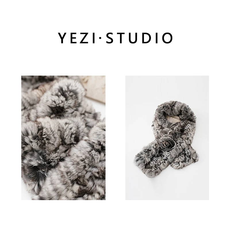 【贵妇单品】丹麦進口龙.猫围巾轻奢栗鼠毛青紫蓝原色皮草25342008