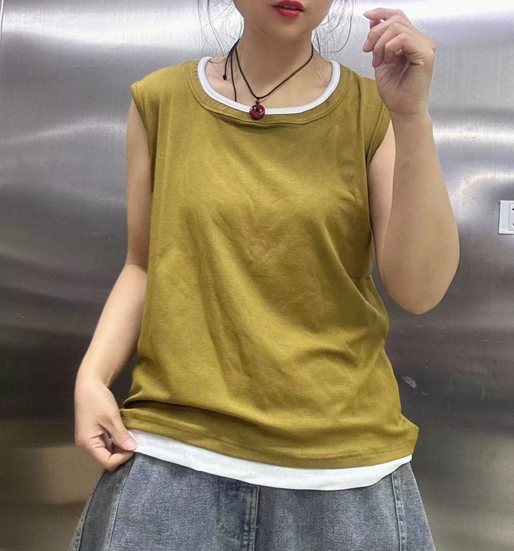 百搭拼色背心026811