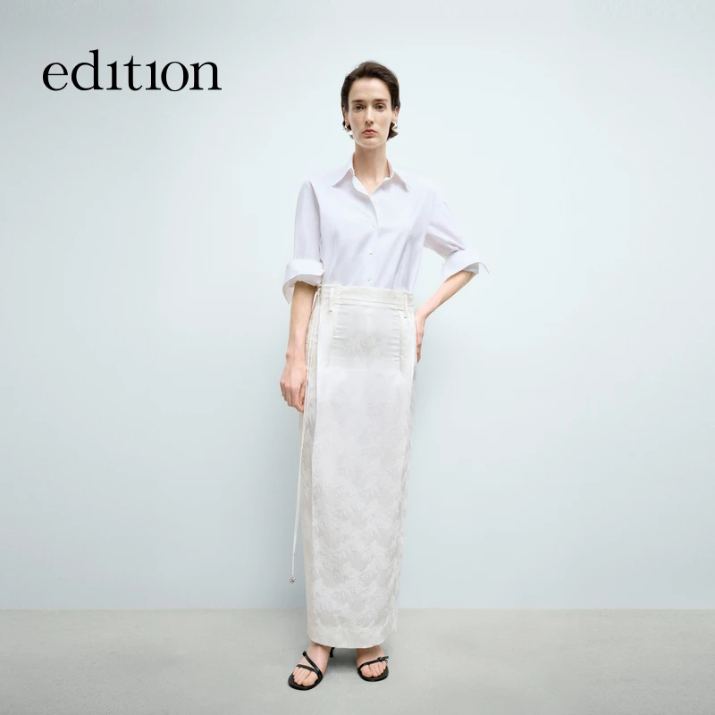 【商场同款】edition2025春季新款新中式提花解构半裙#EBE1SKT016