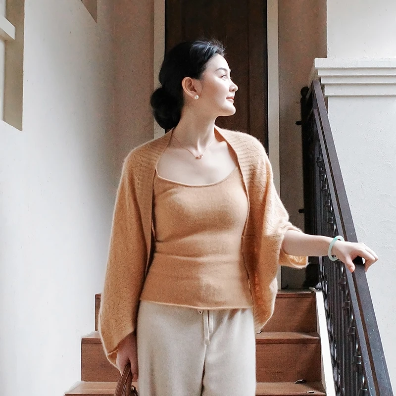 高奢阿拉善精纺羊绒气质显瘦简约百搭打底内搭吊带女冬51C010599